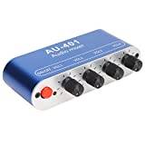 Mini Audio Mixer, 4-kanals Line Mixer med 3,5 Mm Stereo Jack, 4 Input 1 Stereo Output & Volymjustering, DC 5V-12V Stereo Mixer för PC, Telefon, Bärbar Dator, Hörlurar, Små Klubbor eller Barer