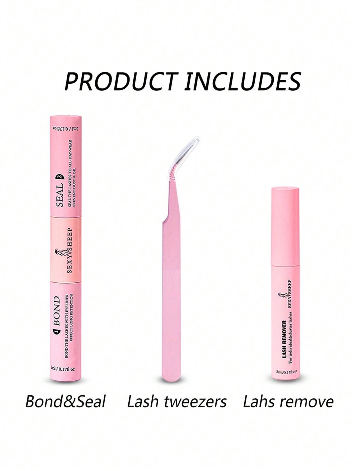 Lash Bond and Seal 10ml Individuella Ögonfransar Lim och Försegling Superstark Fästning Ögonfransförlängning och Ögonfranslimborttagare 5ml Pincettkit