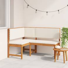 vidaXL Have Hjørnebænk med Puder 140x100x91 cm Massivt Akacietræ