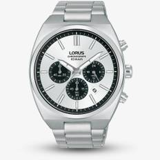 Lorus Mens Sports Chronograph Silver Tone Sunray Watch RT369KX9