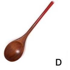1pc långa handtag träskedar dessert ris soppa sked porslin japansk stil matlagning blanda omrörningsskedar kökstillbehör