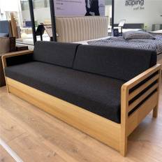 Trekanten Hestbæk 168 Sovesofa 210 cm - Sæbebehandlet Eg/Kira Sortgrå UDSTILLINGSMODEL