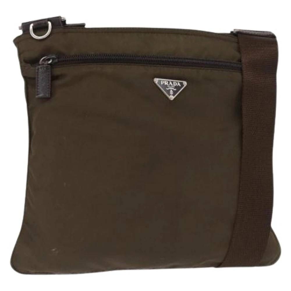 Prada Vintage Pre-owned Vintage Nylon Cross Body Taske - Vintage - Dame - Grøn - ONE SIZE - Nylon