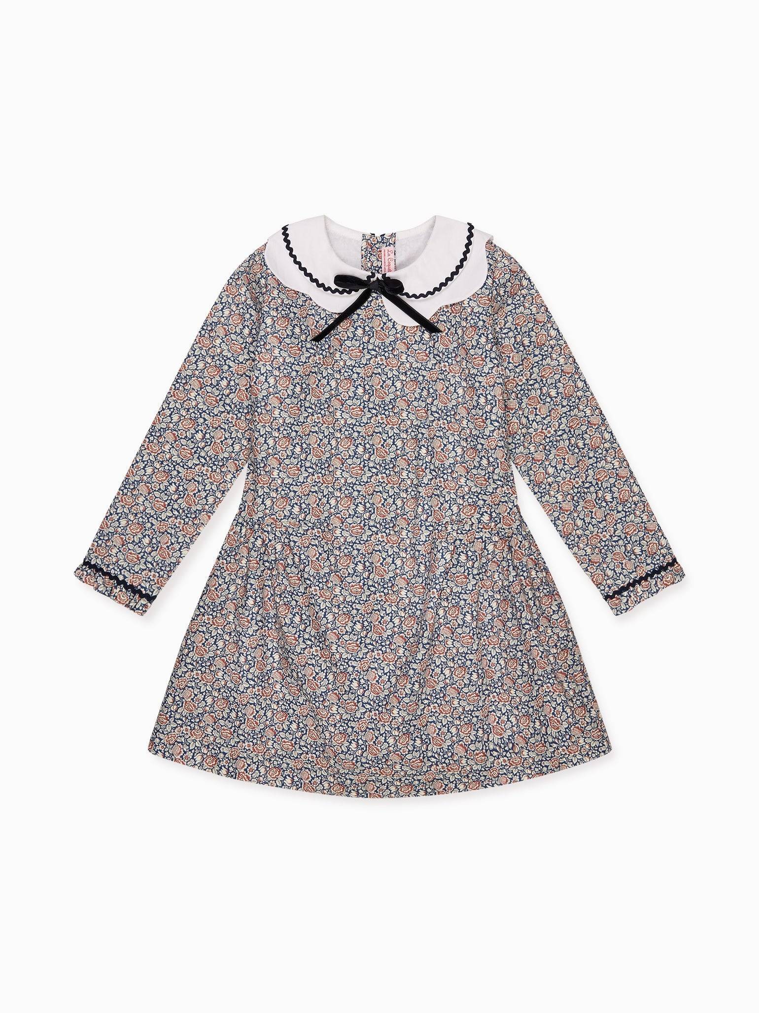 Navy Floral Laura Liberty Girl Dress - 6Y