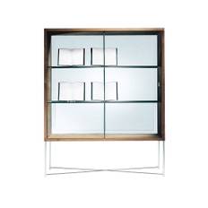 Flexform - Moka, Ram Betsad Brun - Vitrineskabe - Asnago & Vender - Træ farvet - Glas/Metal/Træ