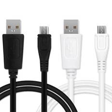 2x GPS datakabel / USB-kabel för TomTom Via 62, Via 52, Via 135, 400, GO 510 (2013) 520 (2016) 5200, GO 610 6100, GO 620 navigator/tracker - 1m 1A laddsladd PVC - svart / vit överföringskabel