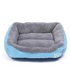 All-Season Square Dog Sleeping Bed Mat Mjuk Bomull Full Fyllning Elastisk Pet Cat Sofa Mat(Blue,XXL-95x72cm)