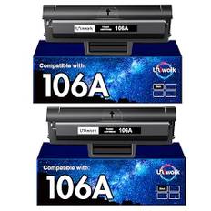 Uniwork 106A W1106A 135wg Toner für HP 106A W1106A Toner Schwarz Tonerkartuschen, für HP Laser MFP 137fwg Toner, HP Laser MFP 135wg 107w 135w 137fnw 135a 107a 107r 135r Drucker (2 Schwarz, Mit Chip)