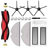 UPUPDAY Reservdelar tillbehör kompatibla med Roborock S5 Max /S6/Pure/maxV /S50 /S51 /S55 /S5 /S60 /S65 dammsugare, 1 rullborste, 3 sidoborstar, 2 Hepa-filter, 2 torkdukar, 6 vattenkärnor