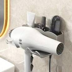 1 st väggmonterat badrumsställ, handsfree-hållare för hårtork, sömlös självhäftande design, borrfritt badrumsfäste för hårtork, förvaringsställ för hå - Multifärgad (Multi-size)