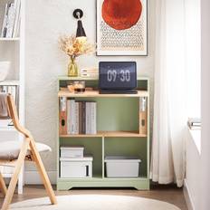 Pladsbesparende skrivebord med hylder, B70 x D54 x H85 cm, grøn