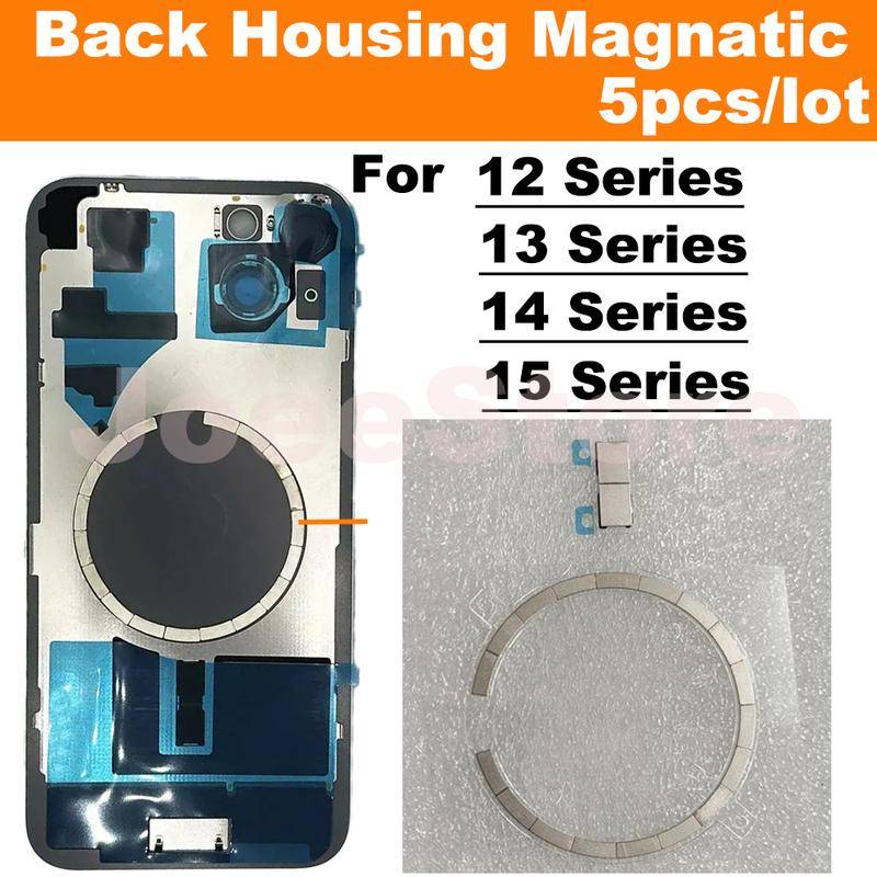 5 st Magsafe Magnetisk Metallring För iPhone 12 13 14 15 16 Pro Max Mini Plus Bakre Hölje Glas Trådlös Laddning Magnet Reparation
