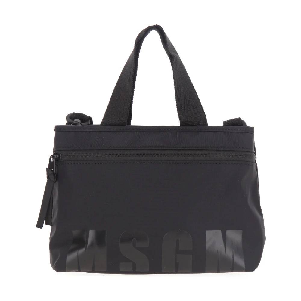 MSGM Mini Tote Logo i Nylon - Tasker - Dame - Sort - ONE SIZE - Nylon