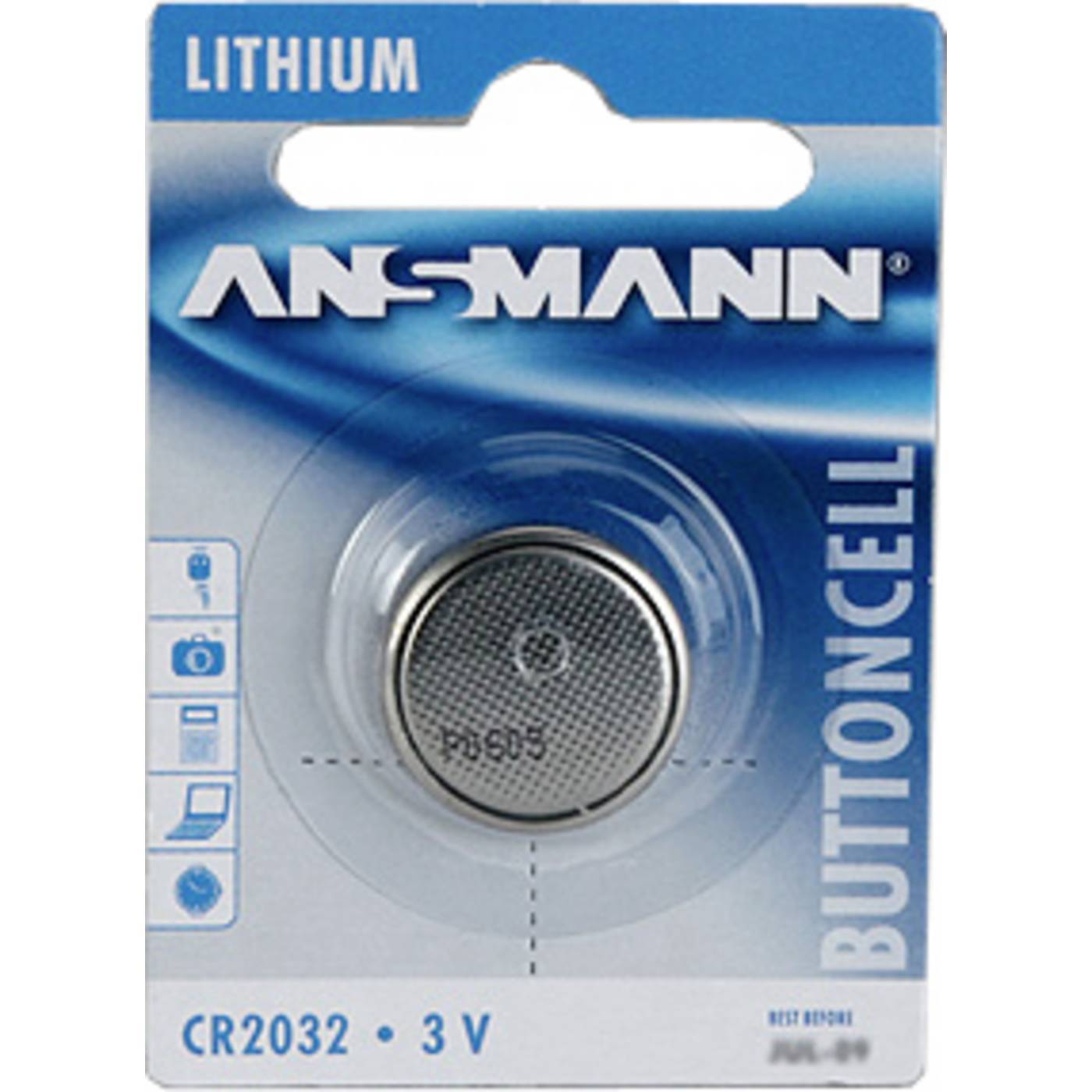 Ansmann Knappcell CR 2032 3 V 1 st 230 mAh Litium - Silver