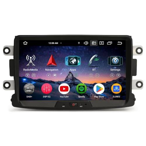 Erisin 8 tums 8-kärnig 4 GB 64 GB Android 16 bilradio Bluetooth med GPS-navigering för Renault Dacia Duster Logan Sandero Dokker Lodgy, CarPlay & Android Auto, WiFi 4G, DSP, DAB+ FM RDS, DTV, USB