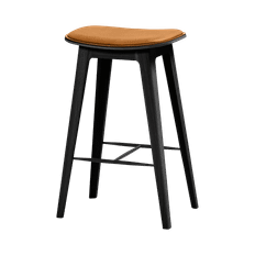 Nordic Bar Stool - Black Stained Oak with stitches