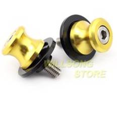 Svängarmsspolar kraschreglage stativskruv för kawasaki z 650/800/900/1000/1000sx zx6r zx10r ninja 650 motorcykelstöd 8mm - Guld-