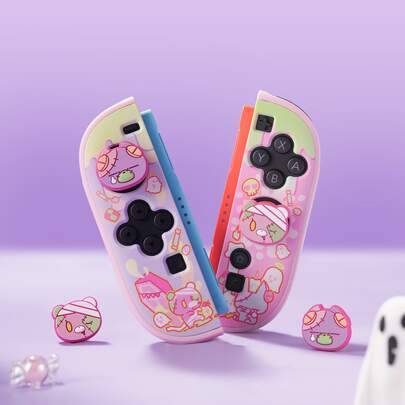 4 st. plyschbjörndesign silikon tumgrepp joystickkåpor för Nintendo Switch 2/Switch 2 Pro, speltillbehör - Multifärgad (Switch 2/NS2 Pro)
