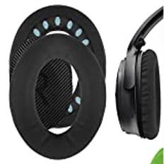 GEEKRIA Comfort laminerat tyg ersättningsöronkuddar kompatibla med Bose QC45/QC35/QC35II, QC35 II Gaming, SoundLink, SoundTrue Around-Ear QuietComfort SE hörlurar (svart)
