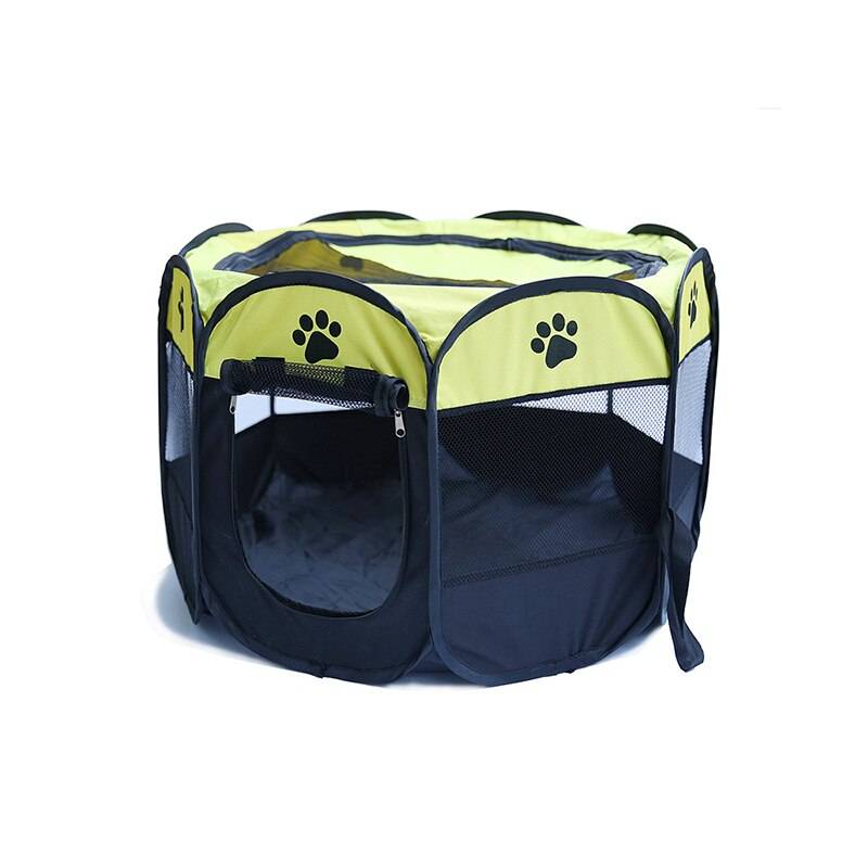 Husdjursbärare hund bil transportlåda bur hund bär transport hopfällbar sällskapstält bur hund katt tält lekhage husdjur bärväska - C-svart-gul / S
