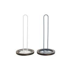 Köksrullehållare DKD Home Decor Blå Vit Metall Gummiträ 15 x 15 x 31 cm (2 antal)