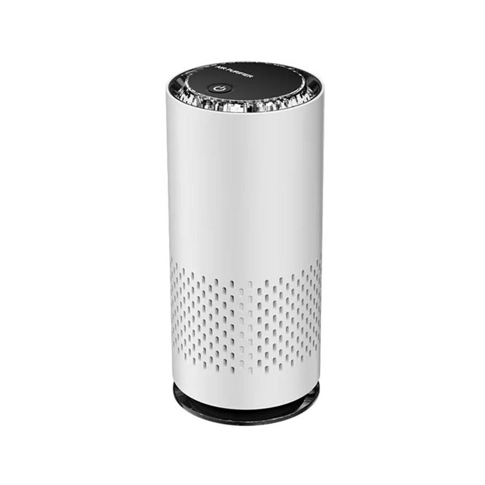Negative Ion Generator USB Air Purifier with HEPA Filter for Car Smell Formaldehyde Removal Electric Air Freshener White