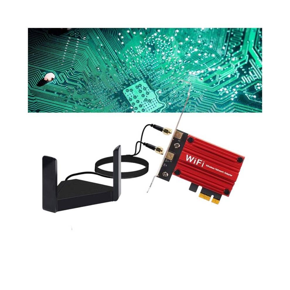 7260AC WiFi Card Adapter with Antenna 1200Mbps 2.4G/5GHz WiFi 5 PCI-E Network Card 4.0 for Win7/8/10/11