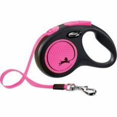 Flexi New neon bånd S, 5M, 15KG, black/neon Pink (H7831P)