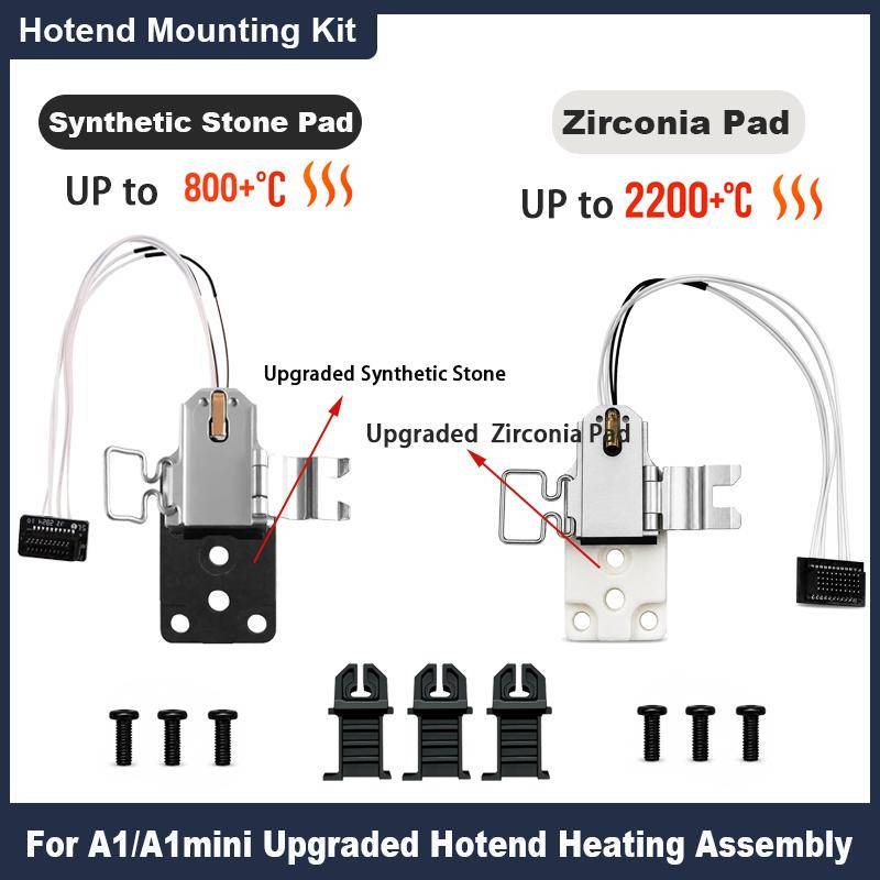 För Bambu Lab Uppgraderad Värmeenhet för Hotend för Bambu Lab A1 & A1 Mini, Ersättnings Hot End Kit med Värmeblock 3D-skrivare