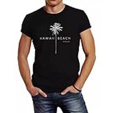 Mens Hawaii Beach Palm Slim Fit T-Shirt-