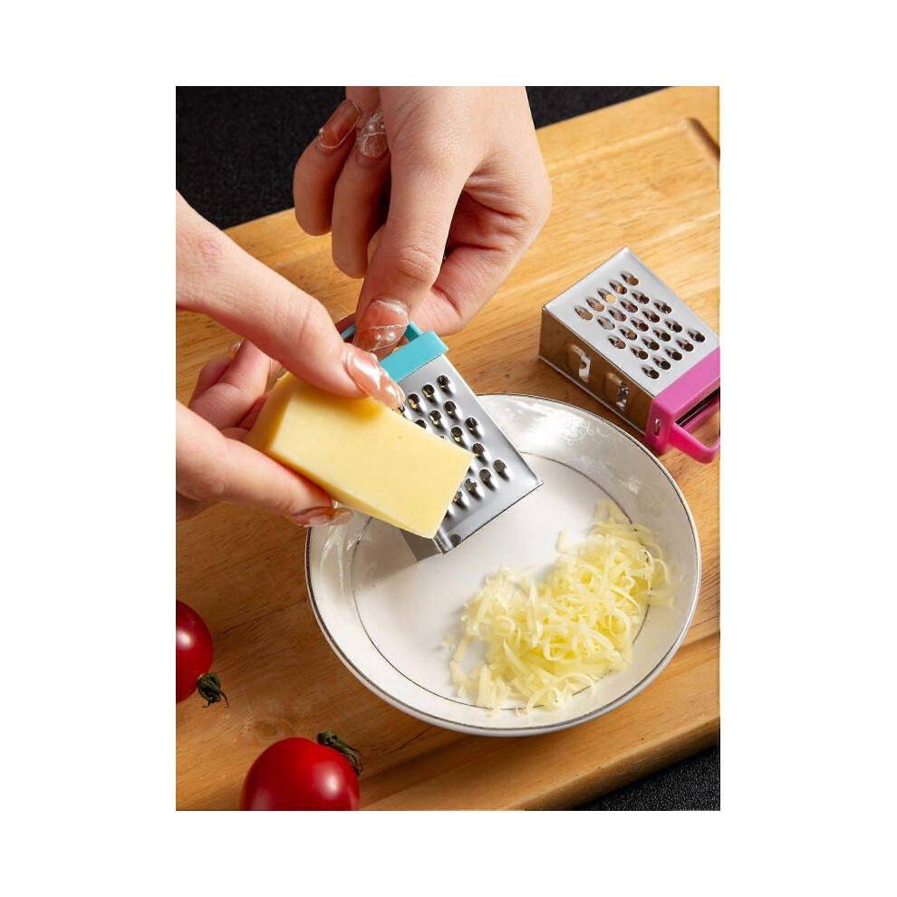 (6PCS green, Multicolor) 1pc Stainless Steel Mini Cheese Grater, Creative Random Color Small Box Graters For Kitchen Slicer, Ginger, Vegetable