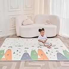 SUPERBE BEBE Tappeto per Bambini Barnmatta vattentät, vändbar och vikbar 150x180x1 cm. CE-certifierad. Babymatta idealisk för pojk- eller flickrum.