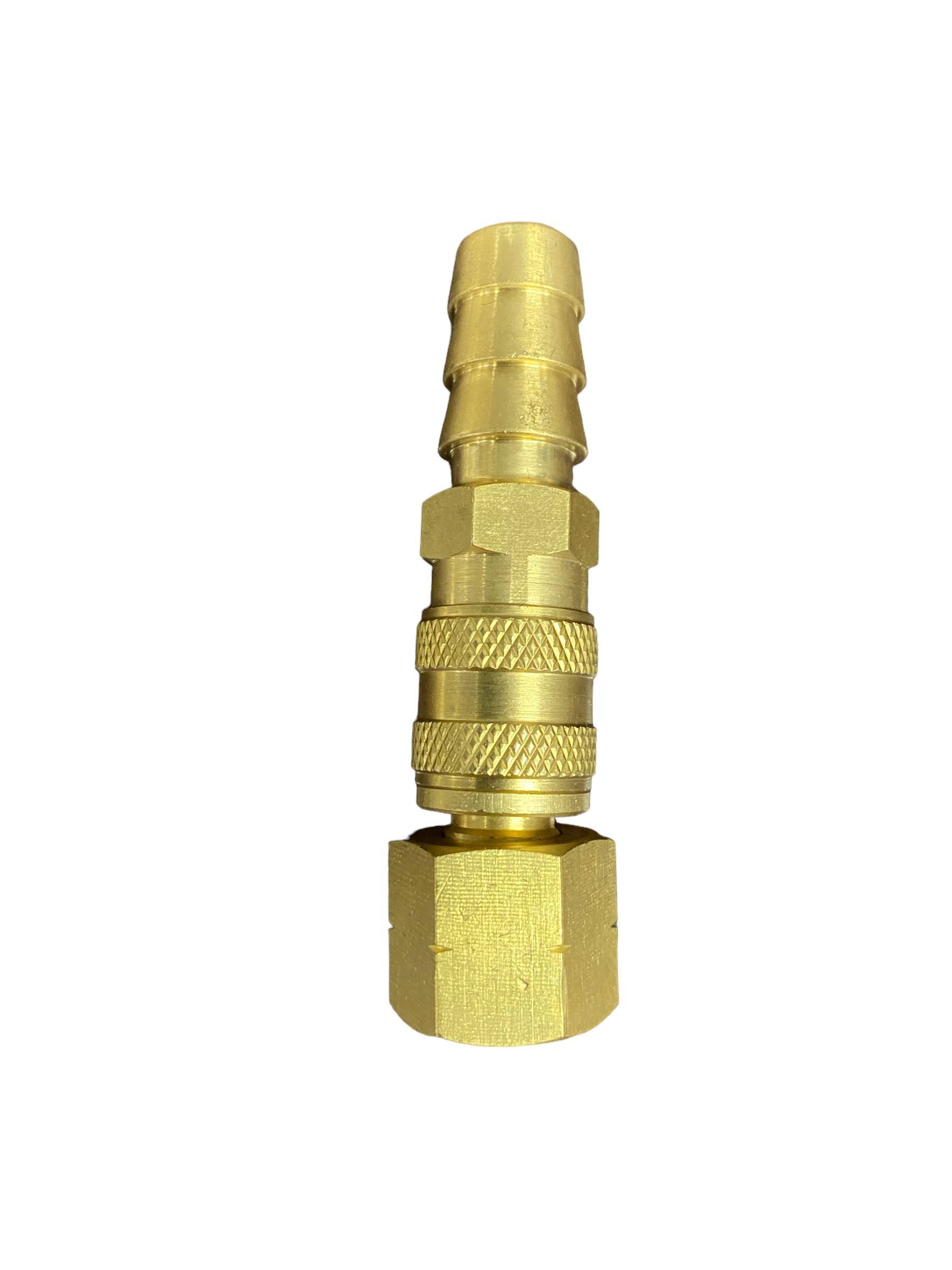 Gaslynkobling Kpl. Handel m 1/4"forskruning- Hundel med 10mm slangenippel