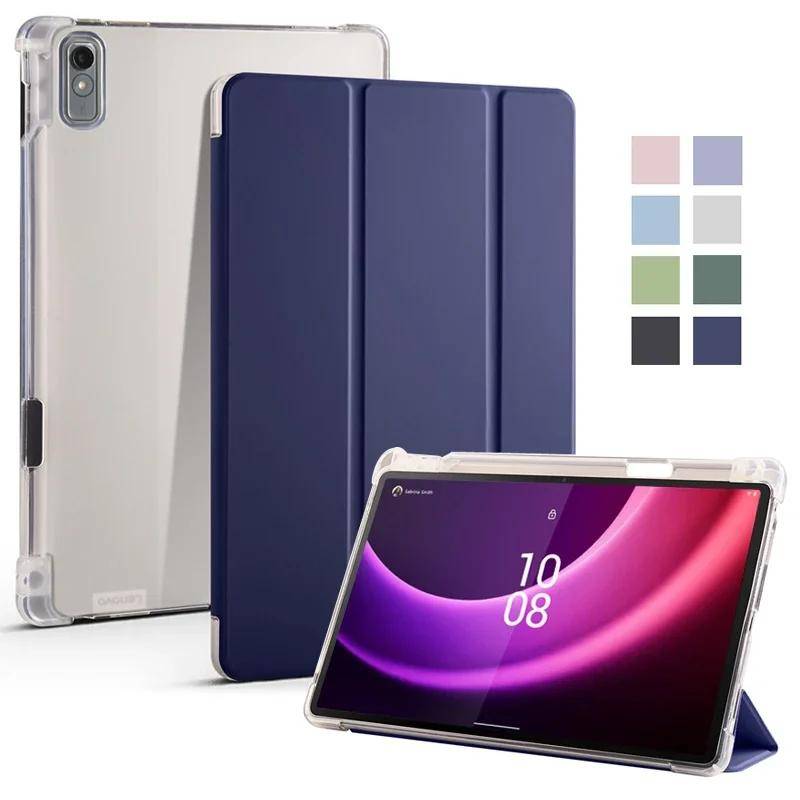 Tablettfodral för Lenovo Tab P11 2nd Gen M11 2024 Fodral Pennhållare Trifold PU Flip Läder Mjukt ryggstöd Tablettskyddsskydd rosa