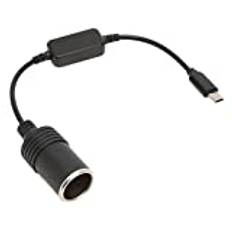 Bilcigarettändaruttag, 5V USB C Hane Till 12V Hona Strömadapterkonverterare, 11,8 Tum, för Bilcigarettändare Driving Recorder Elektronisk Hundbilladdare