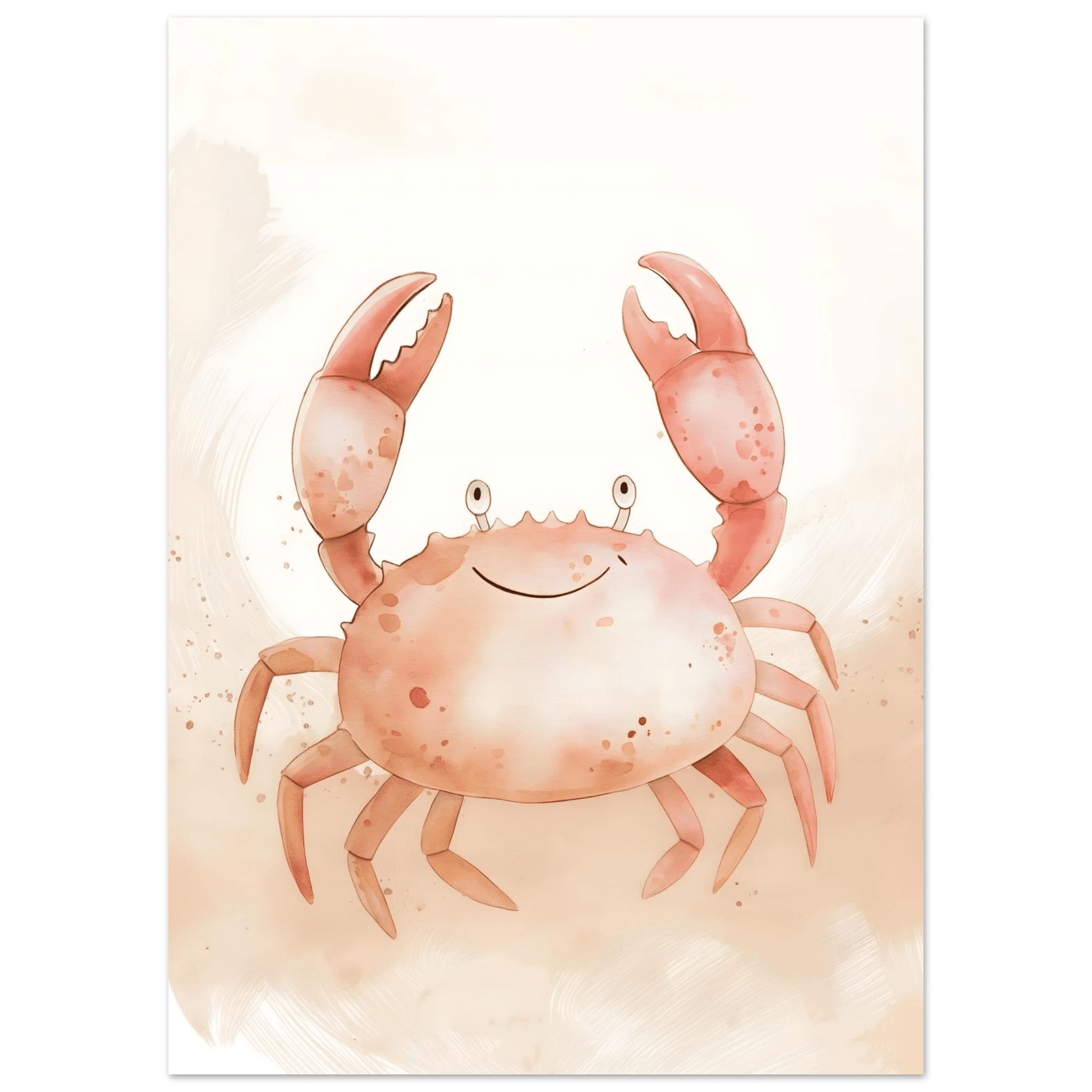 Söt krabba poster-50x70 cm / 20x28″ / Utan ram / -