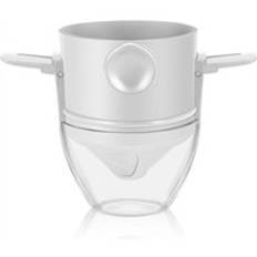 Hopfällbara kaffefilter bärbara droppkaffe tehållare återanvändbar kaffebryggare enkel att rengöra papperslös häll över kaffedroppare - Vit med hållare