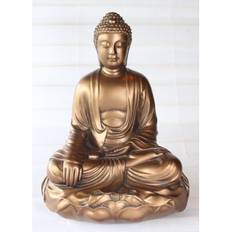 Sidende buddha statue 29 cm Guld - Buddha statuer generelt - GodKarmaShop