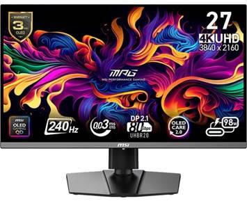MSI MPG 272URX QD-OLED / 26.5 / 3840 x 2160 / 240 Hz / 0.03ms / 2xHDMI,DP,USB-C / G-Sync - Fyndvara