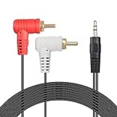 SinLoon 3,5 mm till 90 graders RCA-kabel 4,9 fot 3,5 mm uttag till 2RCA-hankontakt stereoljudkabel för anslutning av bärbar dator, smartphone till förstärkare, HI-FI-system (1,5 M/5 FT)