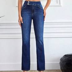 Hög Midja Jeans - Mörktvätt - 36,38,40,34