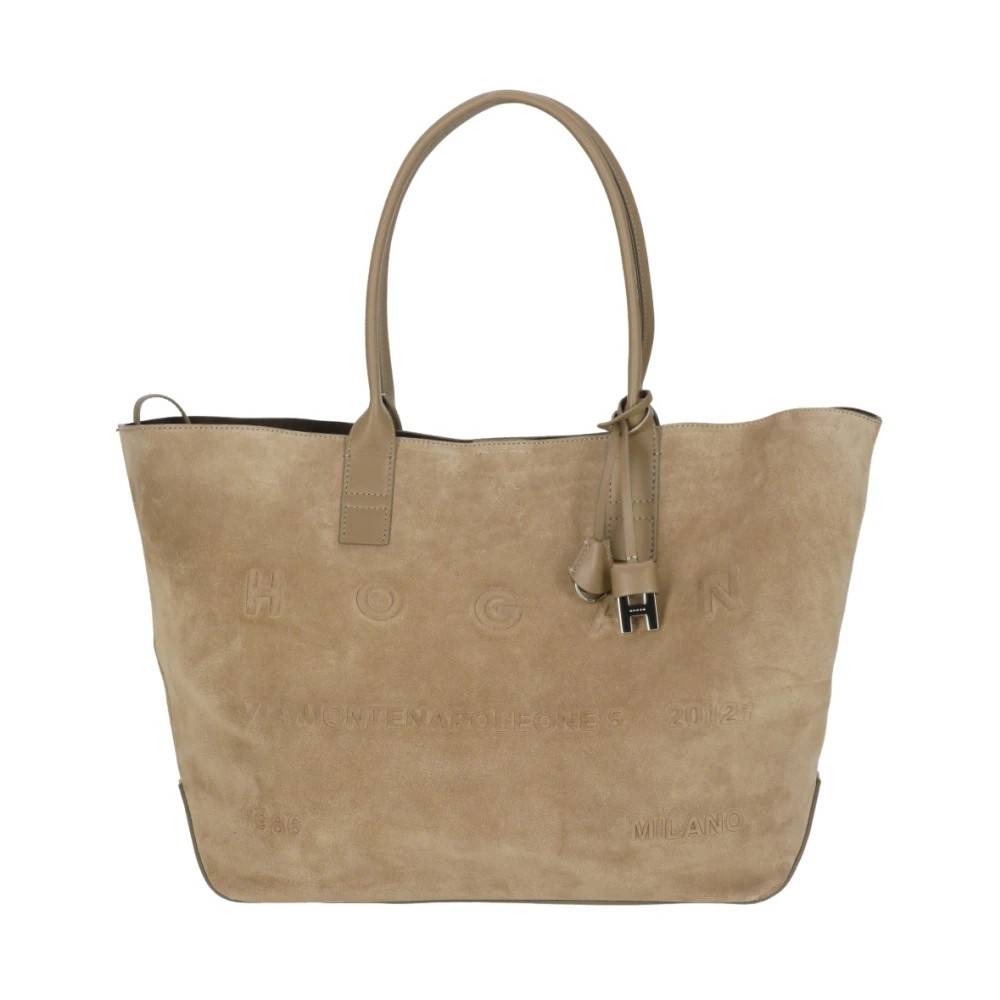 Hogan Address Mellem Shopping Bag - Tasker - Dame - Beige - ONE SIZE - Læder
