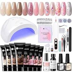 UR SUGAR Polygel Starter Set with UV Lamp 48 W, 8 Colours Gel Nails Self Starter Set Polygel Set Starter Set Complete Nail Set, Electric Nail Cutter Gel Nails Starter Set Nail Extension Manicure