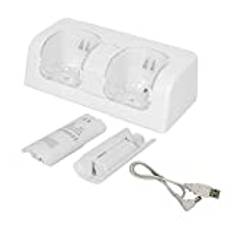 Cicony Fjärrladdare för Wii-kontroll, dubbel laddningsstation för Wii-fjärrkontroll med 2 uppladdningsbara batterier och LED-display