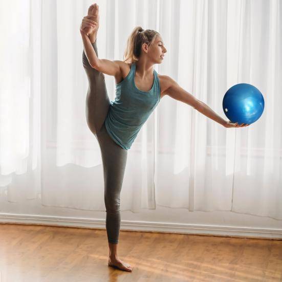 25CM Mini Pilatesboll Yoga Core Träning Fysioterapi Liten Träningsboll Anti-Burst Halkfri Fitnessboll Hemmagym Träning Pilatesutrustning rosa