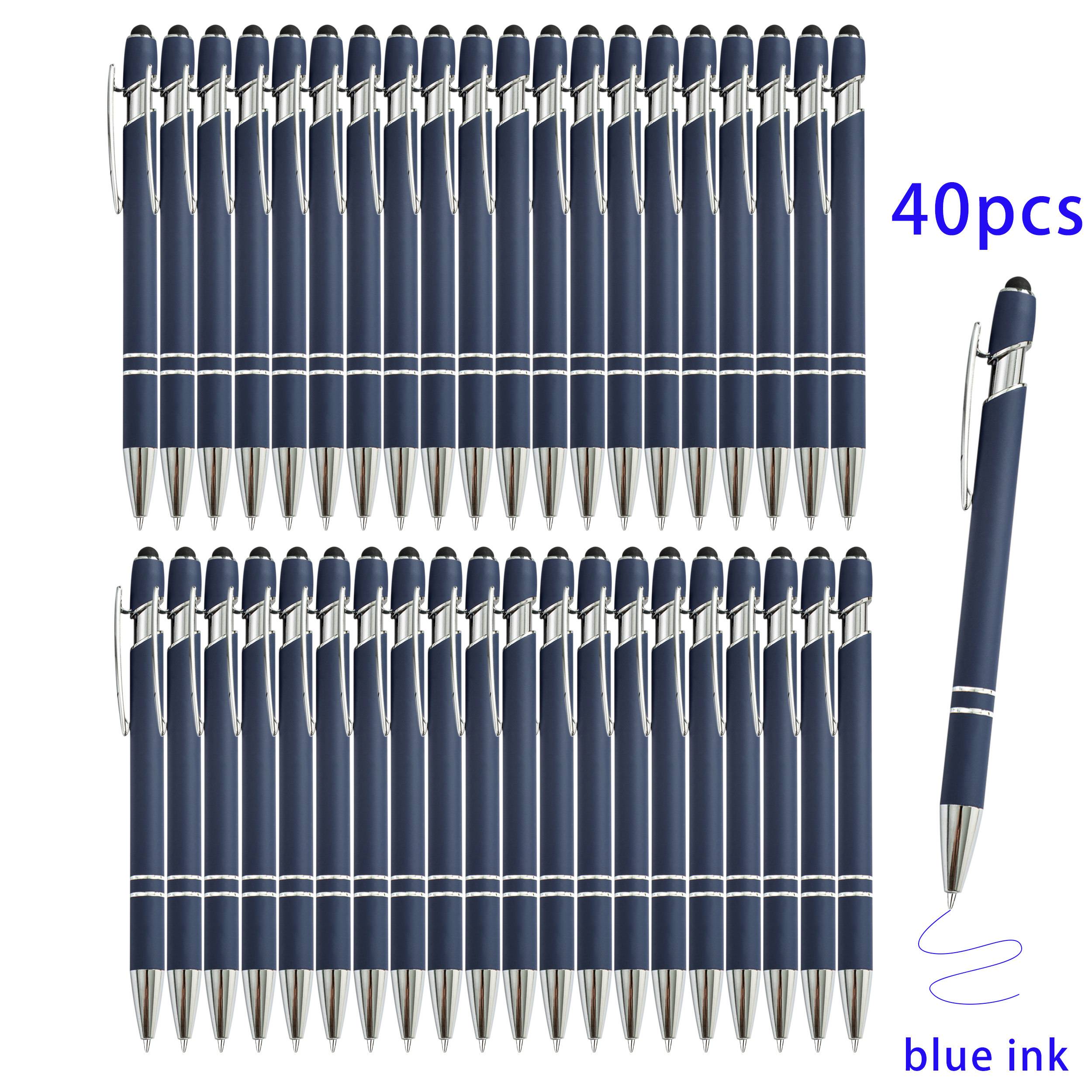 40pcs Dark Blue Metal Ballpoint Pens | Smooth Writing Blue Ink, Ideal For Weddings, Bridal Parties, , School, Diaries & Gifts, Perfect For Professionals & Students