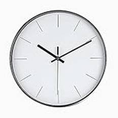 Minimalistisk väggklocka, DIYZON, 30 cm (12 tum) modern, lyxig och tyst klocka, tickar ej, urverk, batteridriven väggklocka, lätt att läsa av, dekorera sovrum, kök, skola och kontor (vit)