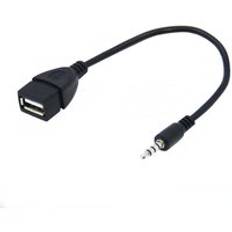 3.5mm hanljud aux jack till usb 2.0 typ a hona otg konverter adapterkabel för bil mp3 18cm bärbar bekväm kabel