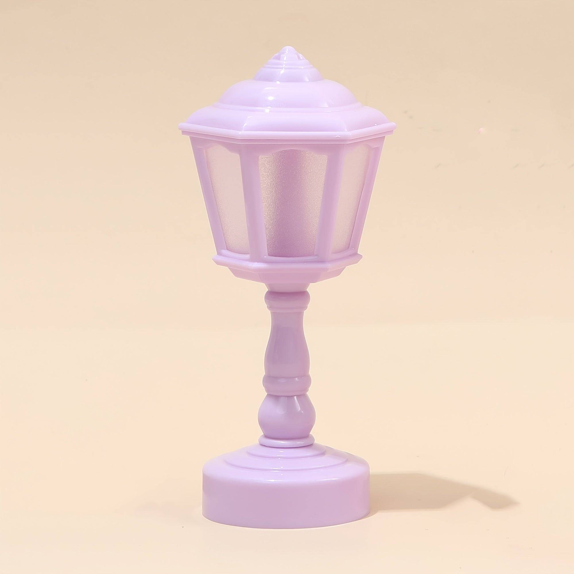 RetroGlow Lampa - Liten LED Bordslampa Gatubelysning - Lila
