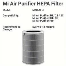 TEMU 1pc Purifier Hepa Filter M8r-flh - Compatible With Xiaomi Mi 1, Mi (2s, 2c, 2h), Mi (3c, 3h), Mi Pro - 3-layer Filtration With H13 True Hepa Pre-filter & Activated Carbon For Air Quality